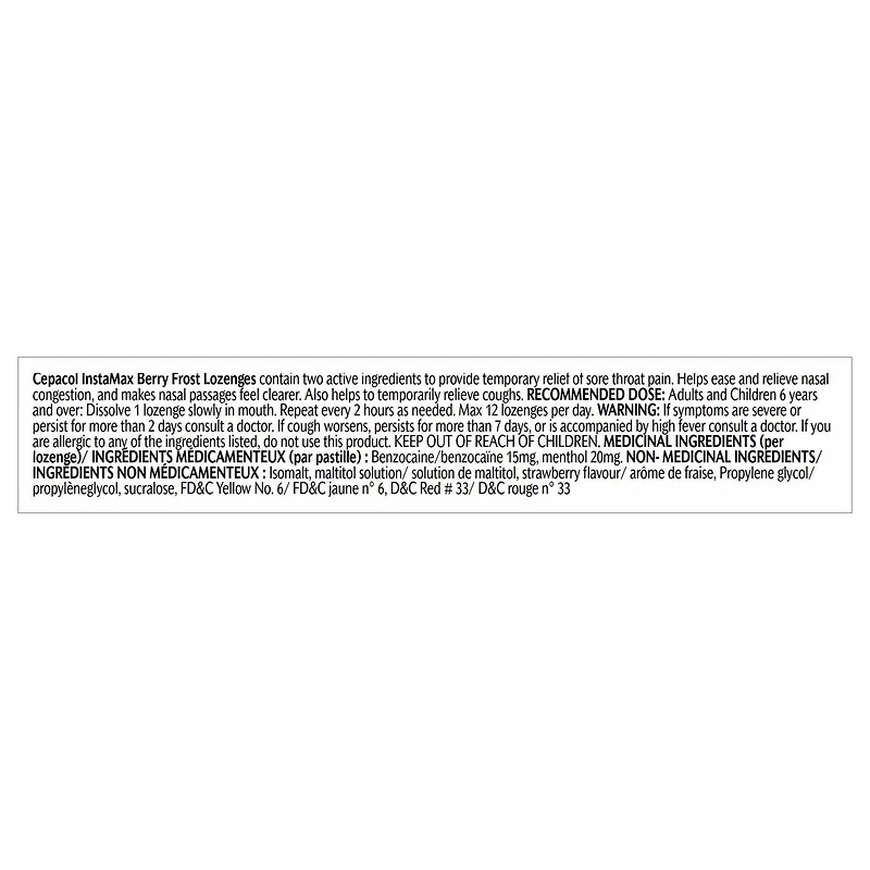 Cepacol® Instamax Berry Frost, Sore Throat Lozenges, 24 ct