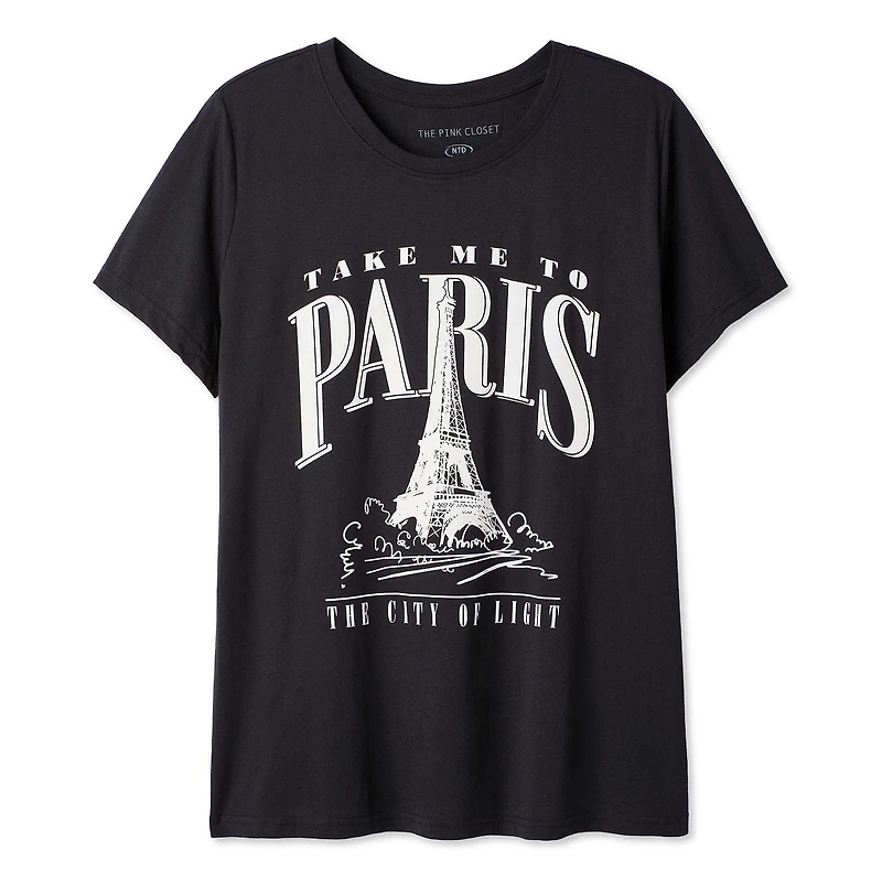 The Pink Closet Women's Plus Paris T-Shirt