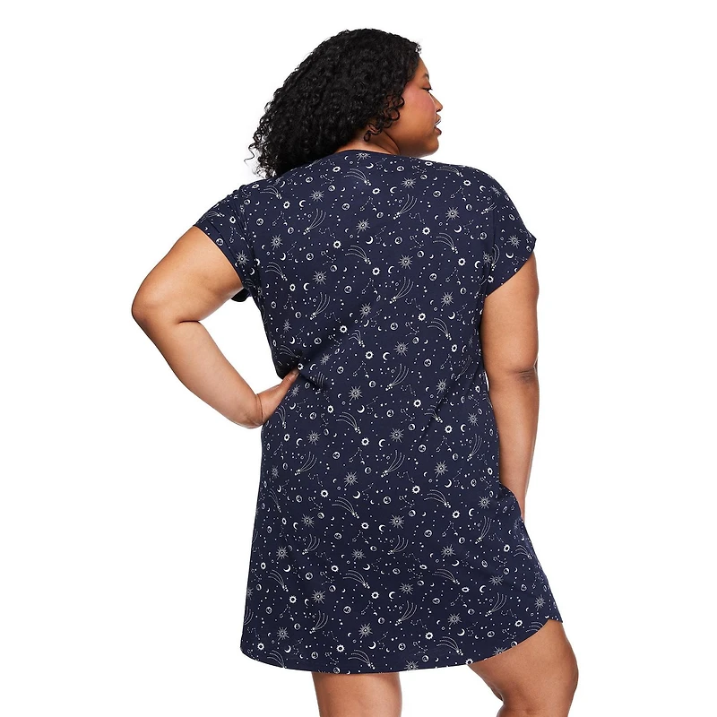 Chemise de nuit à encolure en V George Plus pour femmes