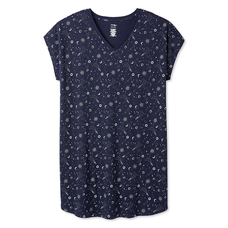 Chemise de nuit à encolure en V George Plus pour femmes