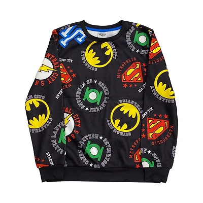 Sweat à capuche à manches longues Justice League Athletic Icon Toss