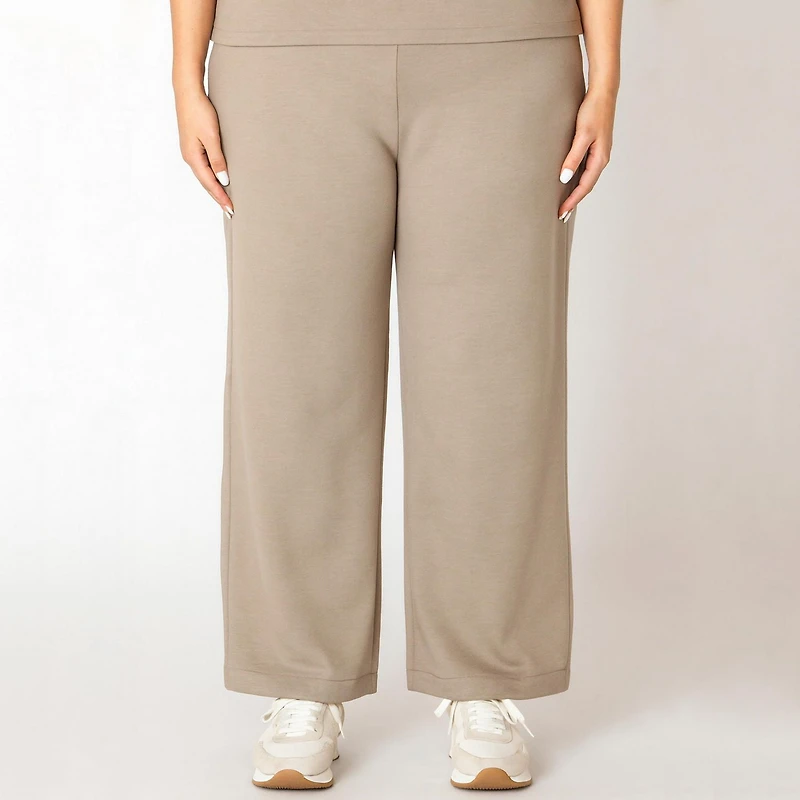 Devoted Women's Plus wide leg seam detail pant