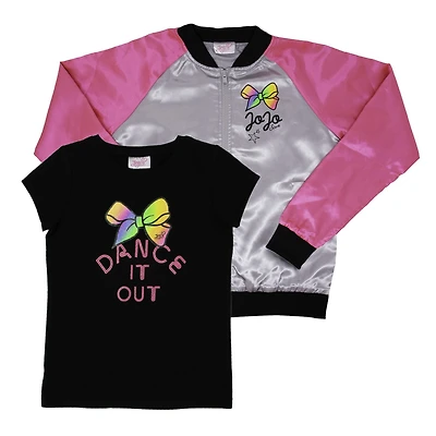 Jojo Siwa Blouson d'aviateur et T-Shirt à manche courte pour fille