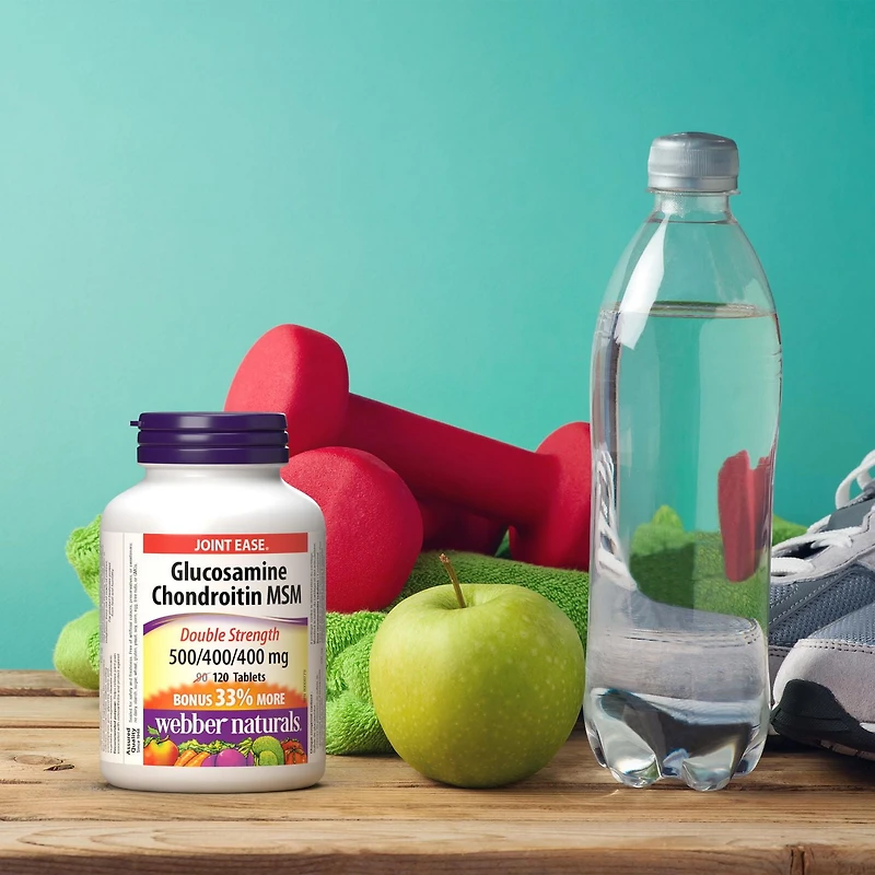 Webber Naturals® Glucosamine Chondroitin MSM Double Strength,  500/400/400 mg, 120 Tablets, BONUS! 33% More