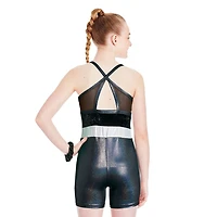 Justice Girls' Two Piece Velour Biketard Set