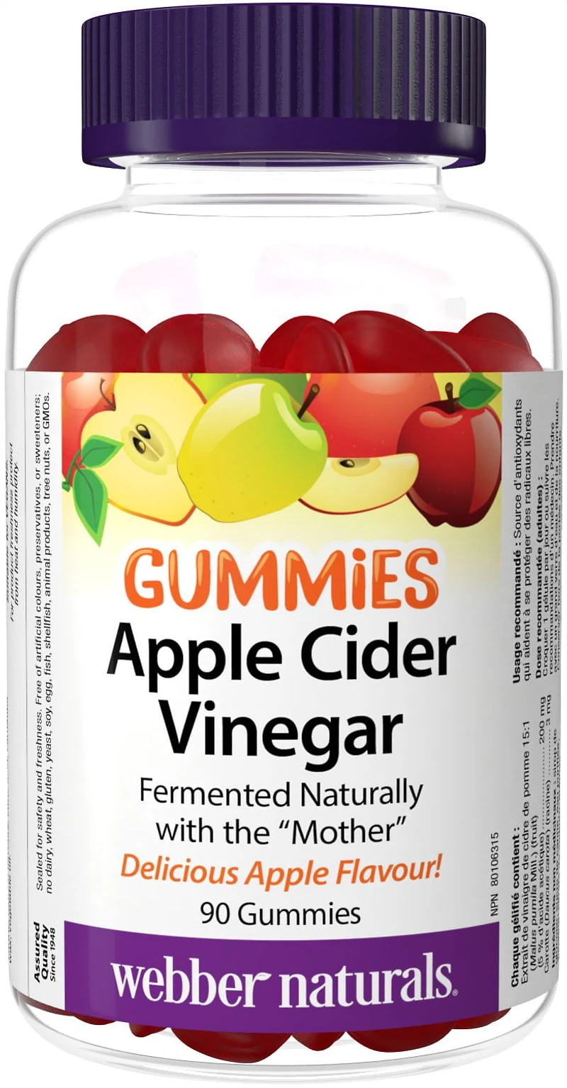 webber naturals Vinaigre de cidre de pomme pomme 90 Gelifies