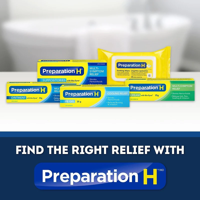 Preparation H® Multi-Symptom Hemorrhoid Treatment Ointment with Bio-Dyne, 50g Tube