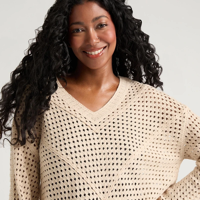 Haut en tricot crocheté pour femmes Mexx