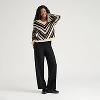 Haut en tricot crocheté imprimé pour femmes Mexx