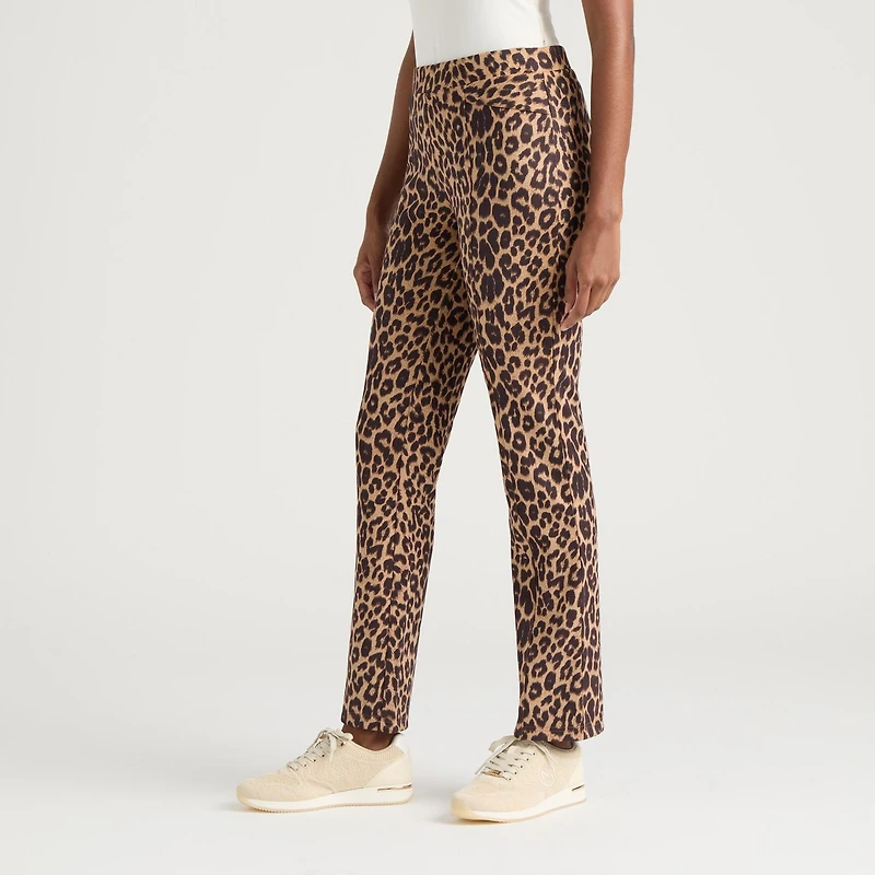 Pantalon Ajusté Léopard en Faux Suède de Mexx pour Femmes