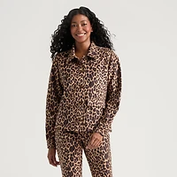 Mexx Women’s Leopard Print Faux Suede Jacket