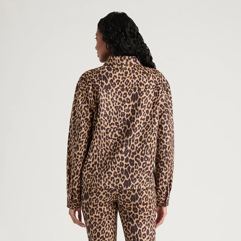 Mexx Women’s Leopard Print Faux Suede Jacket