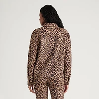 Mexx Women’s Leopard Print Faux Suede Jacket