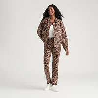Mexx Women’s Leopard Print Faux Suede Jacket