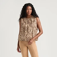 Blouse ballon imprimée sans manches pour femmes Mexx