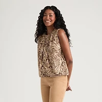 Blouse ballon imprimée sans manches pour femmes Mexx