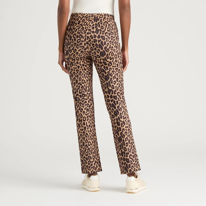 Pantalon Ajusté Léopard en Faux Suède de Mexx pour Femmes