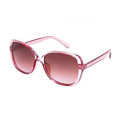 Madden NYC Women's Pink Oversized Square Sunglasses