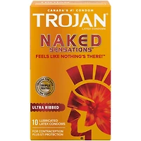 Trojan Sensations nues condoms lubrifiés ultra nervurés