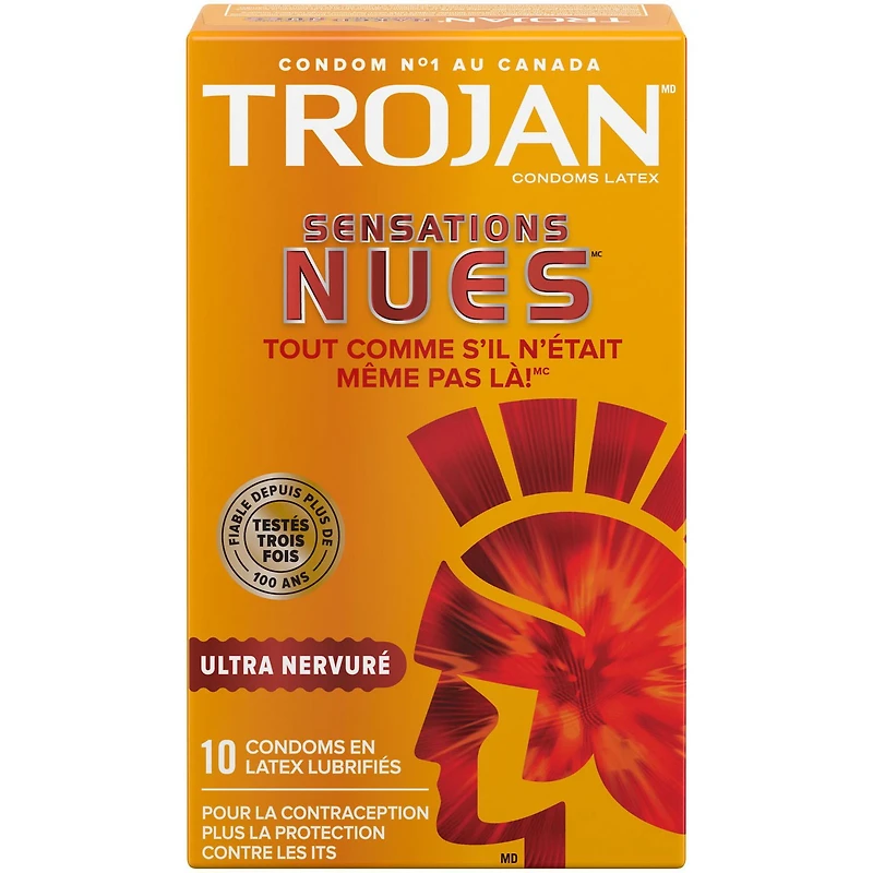 Trojan Sensations nues condoms lubrifiés ultra nervurés