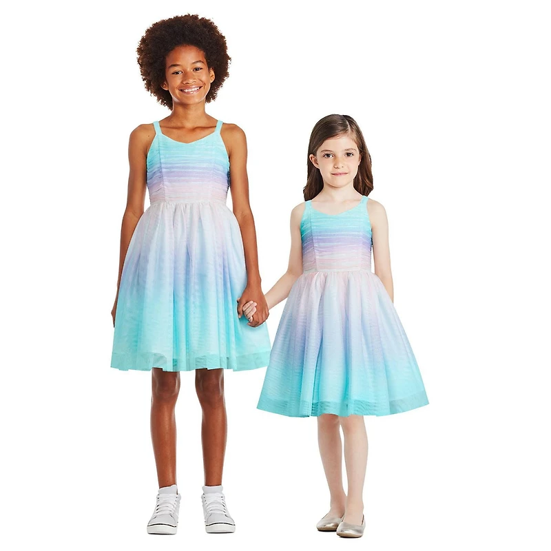 George Girls' Rainbow Mesh Dress
