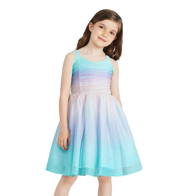 George Girls' Rainbow Mesh Dress
