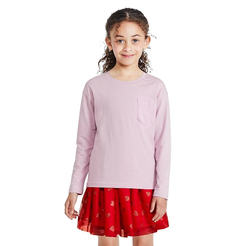 George Girls' Long-Sleeve Pocket T-Shirt
