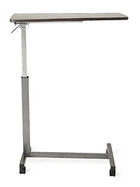Table de lit Medline à base en H avec plateau inclinable en noyer de 30" x 15"