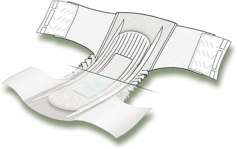 FitRight Stretch Extended Wear Night Briefs, Size 2, For Waist 40"-70", Bag of 20