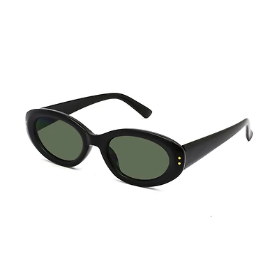 Lunettes de soleil ovales noires pour femmes Madden NYC