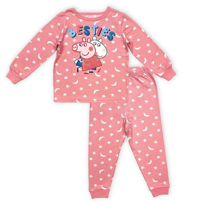 Peppa Pig Ensemble de pyjama 2 pièces pour fille en bas âge