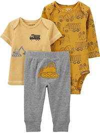 Carter's Child of Mine Newborn boys' 3-piece Set - Yellow Construction