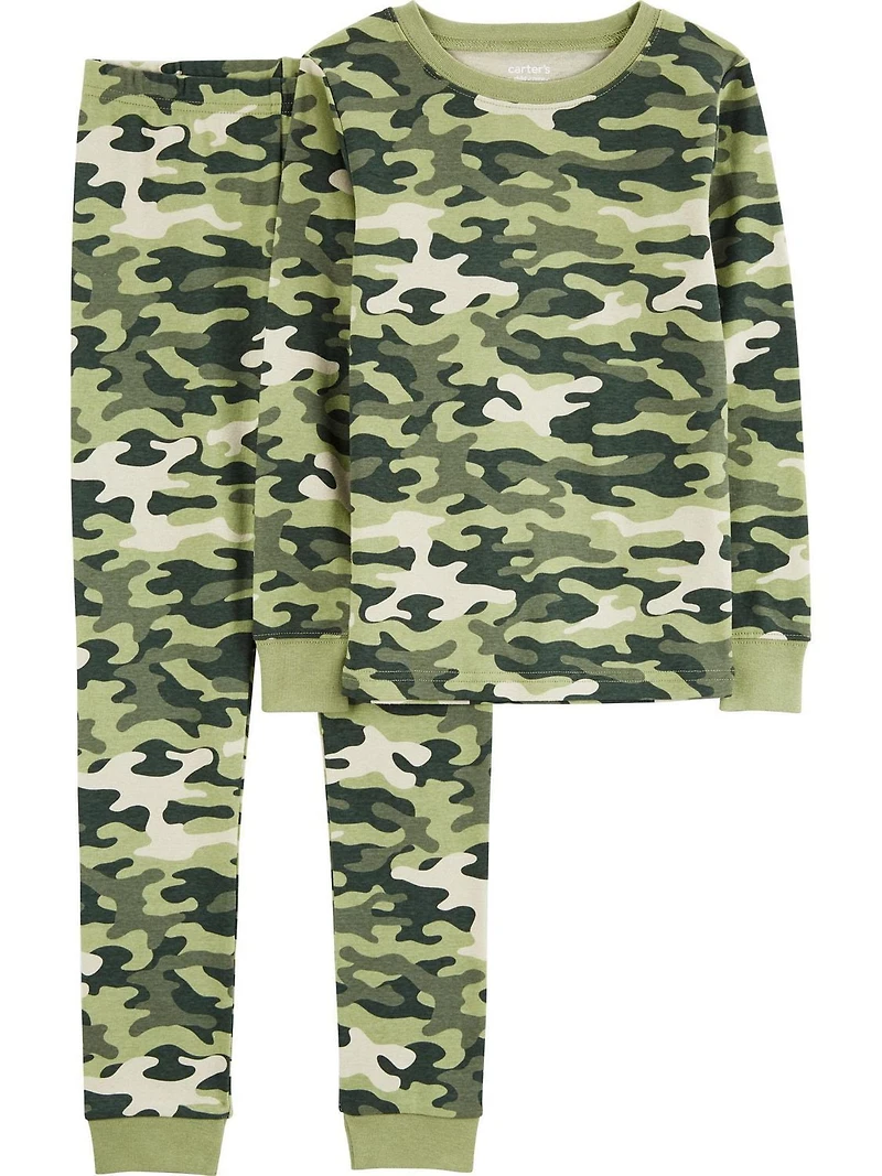 Carter's Child of Mine Kid Boys' Cotton 4-piece Pyjama - Green Skeleton