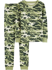 Carter's Child of Mine Kid Boys' Cotton 4-piece Pyjama - Green Skeleton