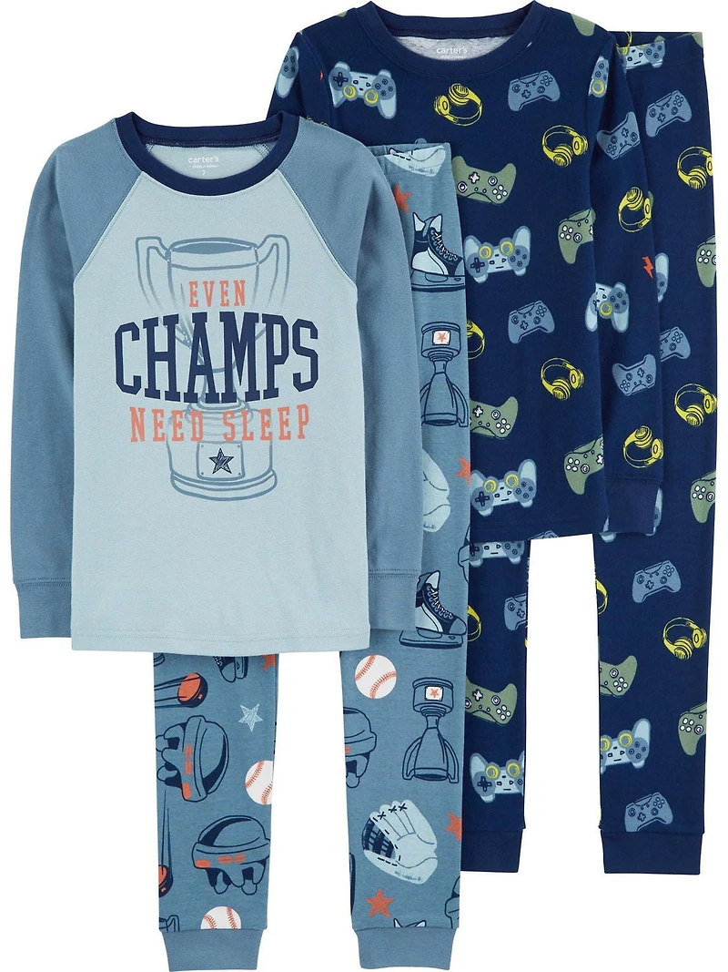 Pyjama 4 pièces pour Coton Garcon Carter's Child of Mine – Sports bleus