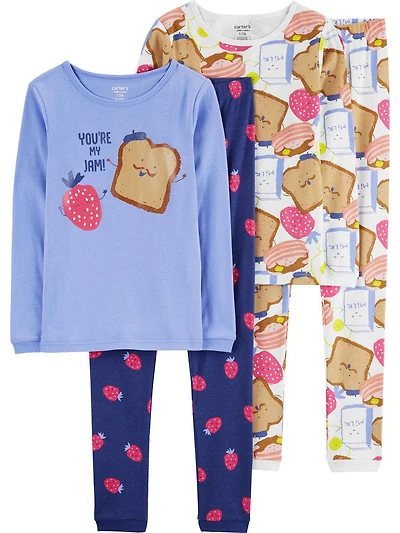Carter's Child of Mine Kid Girls' Cotton 4-piece Pyjama