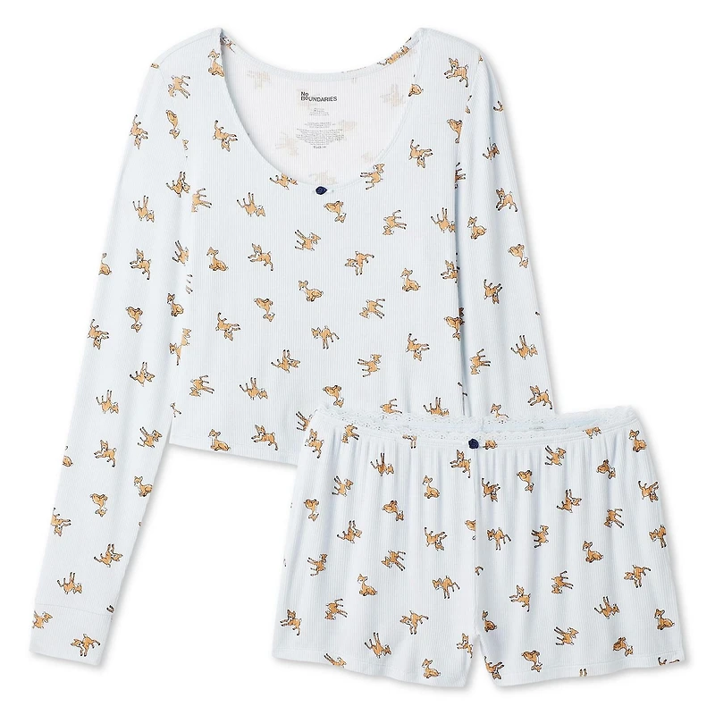 No Boundaries Women's Two Piece Pajama Set