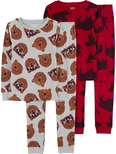 Pyjama 4 pièces pour Coton Garcon Carter's Child of Mine – Ours roux brun
