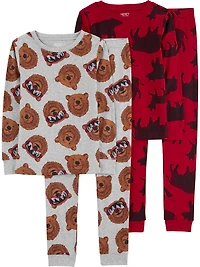 Pyjama 4 pièces pour Coton Garcon Carter's Child of Mine – Ours roux brun