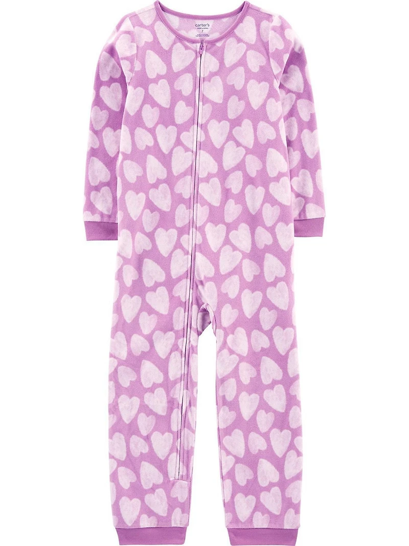 Carter's Child of Mine Kid Girls' 1-piece Pajama - Purple Hearts