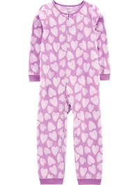 Carter's Child of Mine Kid Girls' 1-piece Pajama - Purple Hearts