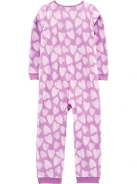 Carter's Child of Mine Kid Girls' 1-piece Pajama - Purple Hearts