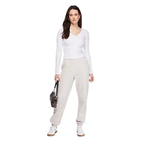 No Boundaries Women's Long-Sleeve Sleep Henley T-Shirt