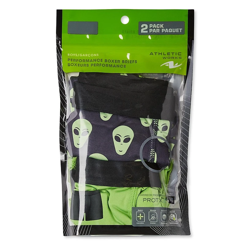 Athletic Works Boys' Performance Boxer Brief 2-Pack