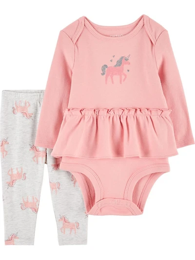 Ensemble pantalon pour bébé fille Carter's Child of Mine - Licorne rose