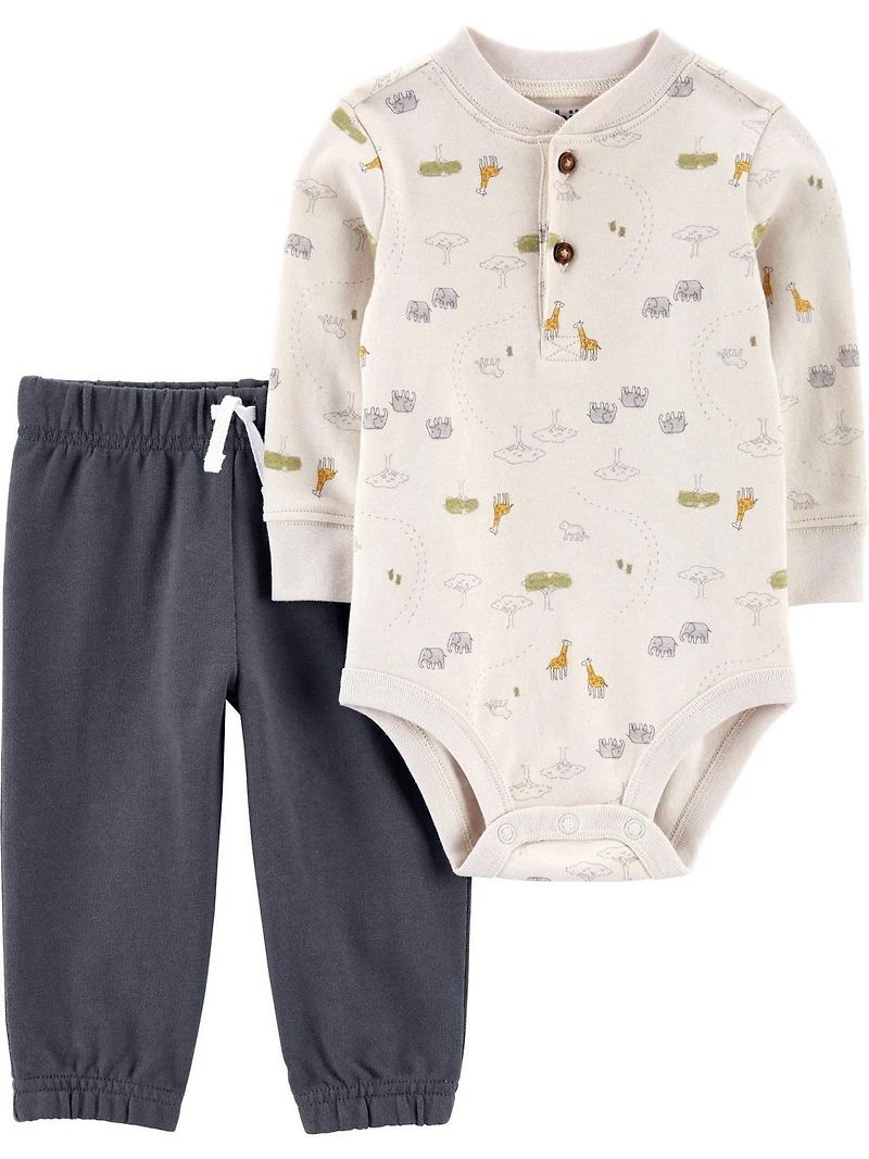Carter's Child of Mine Infant Boys' Body Suit Pant Set- Scenic Safari