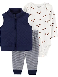 Carter's Child of Mine ensemble de gilet pour bébé garçon - Ballon de football bleu marine