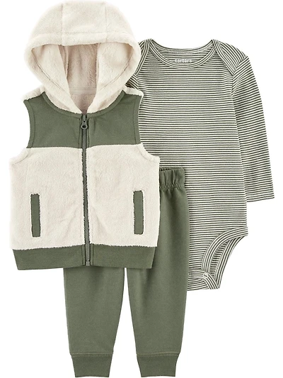 Carter's Child of Mine Infant Boys' Vest Set - Brown Stripes