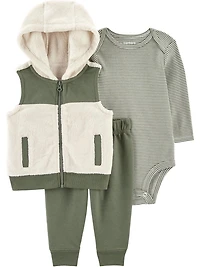 Carter's Child of Mine Infant Boys' Vest Set - Brown Stripes