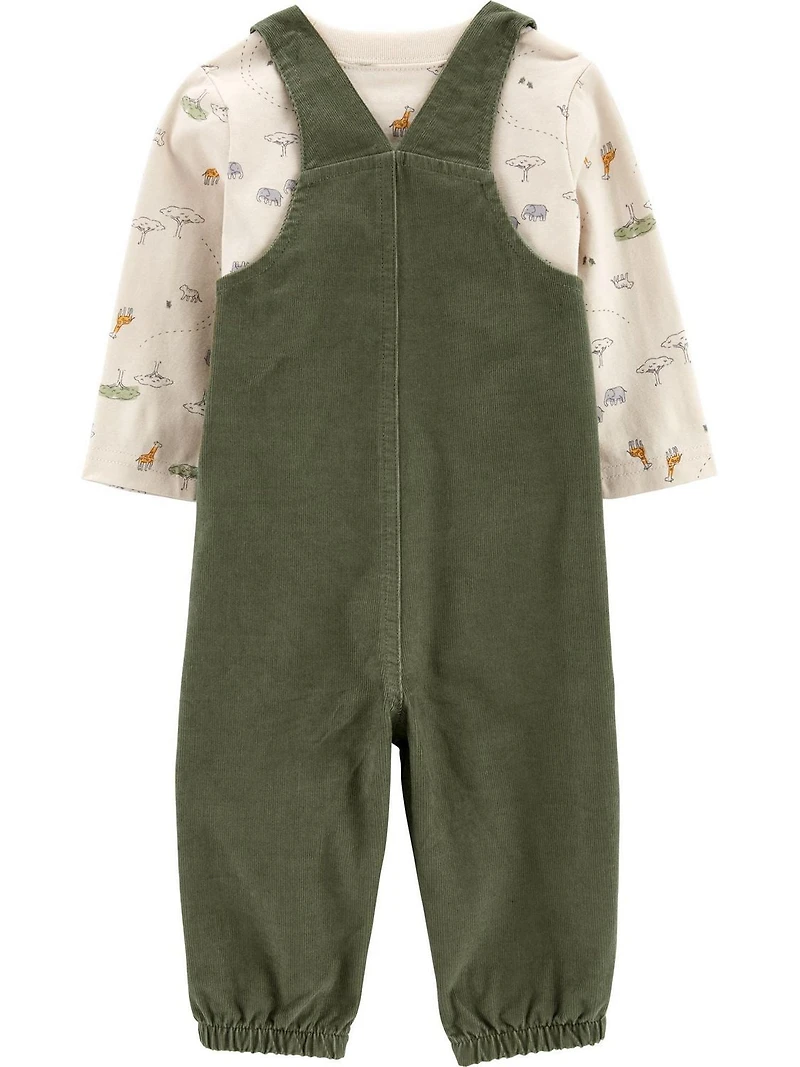 Carter's Child of Mine Newborn Boys' Overall Set - Olive Safari
